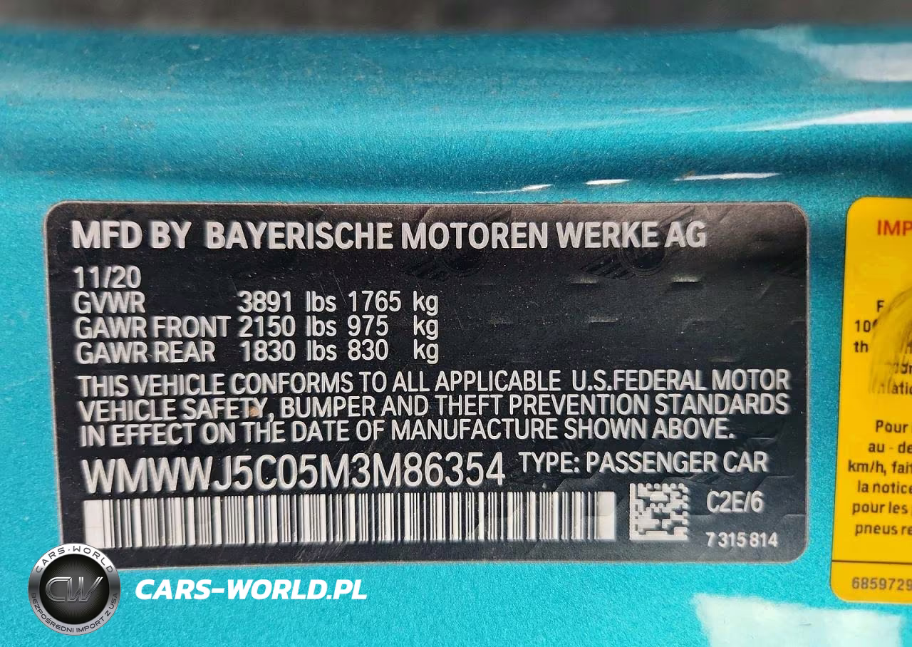 2021 Mini Cooper S VIN:WMWWJ5C05M3M86354 - 12