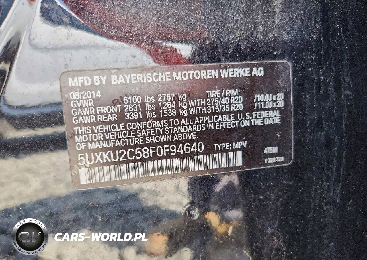 2015 BMW X6 xDrive35I VIN:5UXKU2C58F0F94640 - 13