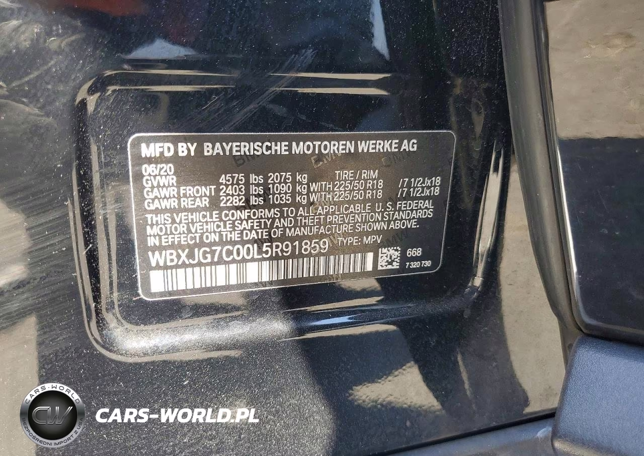 2020 BMW X1 Sdrive28I VIN:WBXJG7C00L5R91859 - 14