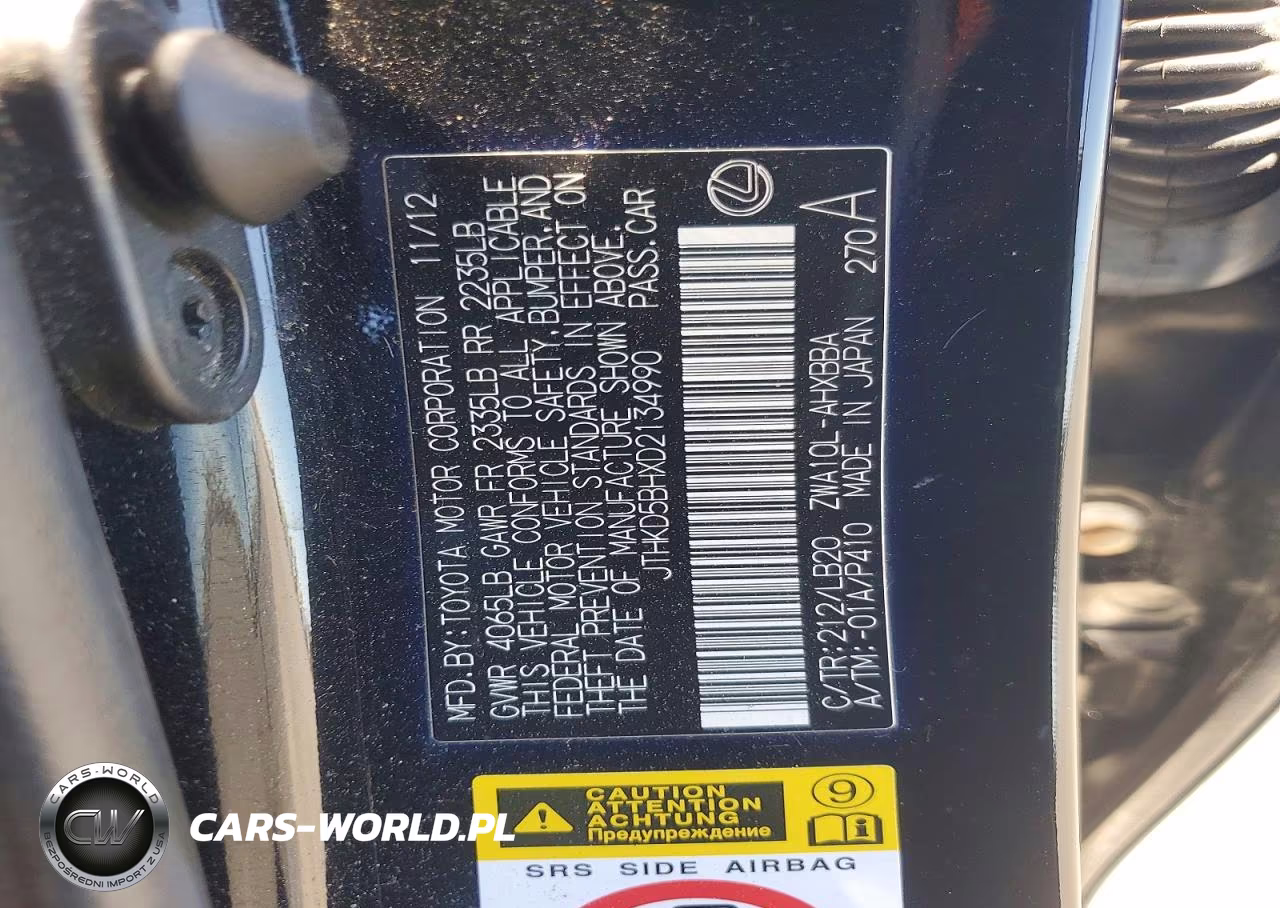 2013 Lexus Ct 200 VIN:JTHKD5BHXD2134990 - 12