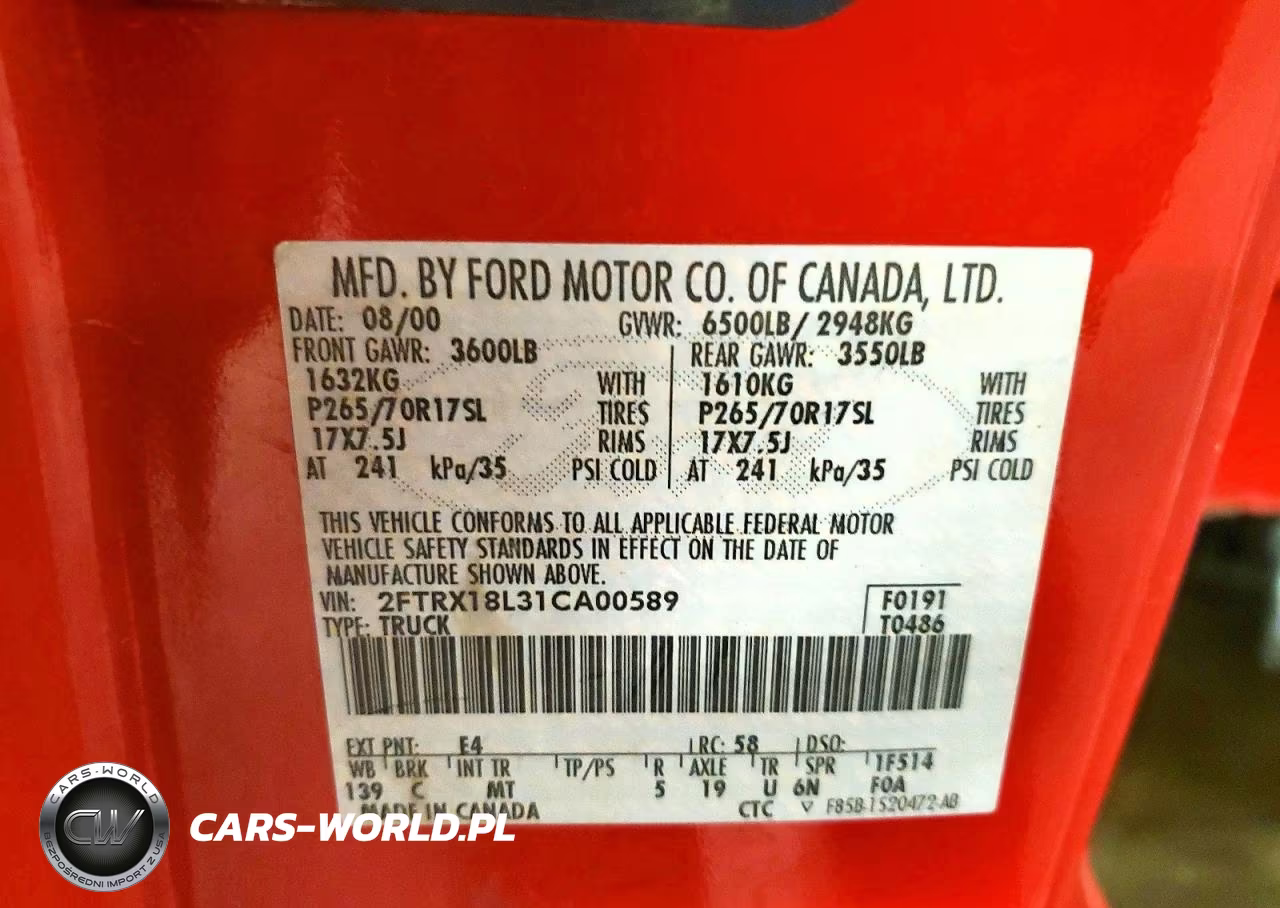 2001 Ford F150 VIN:2FTRX18L31CA00589 - 13