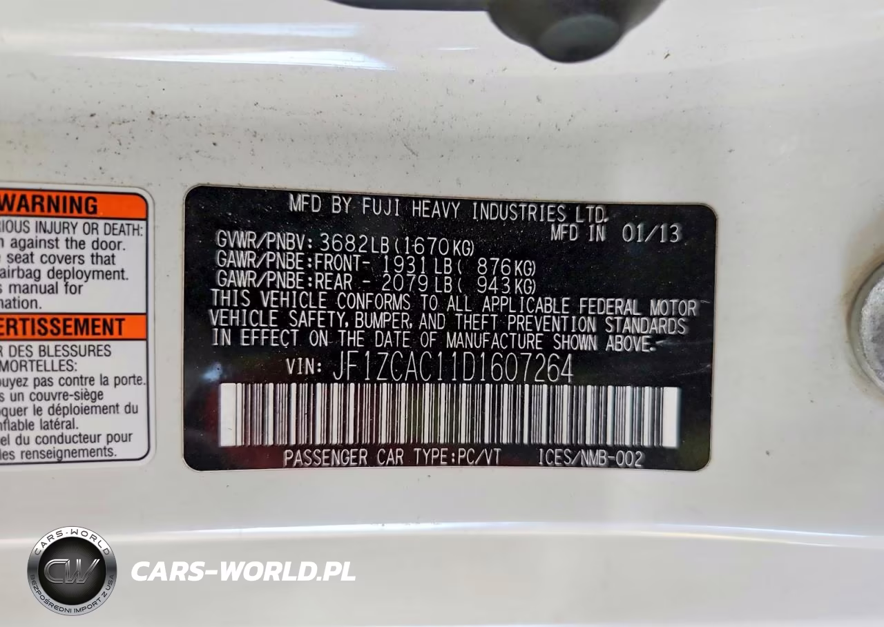 2013 Subaru Brz 2.0 Limited VIN:JF1ZCAC11D1607264 - 12