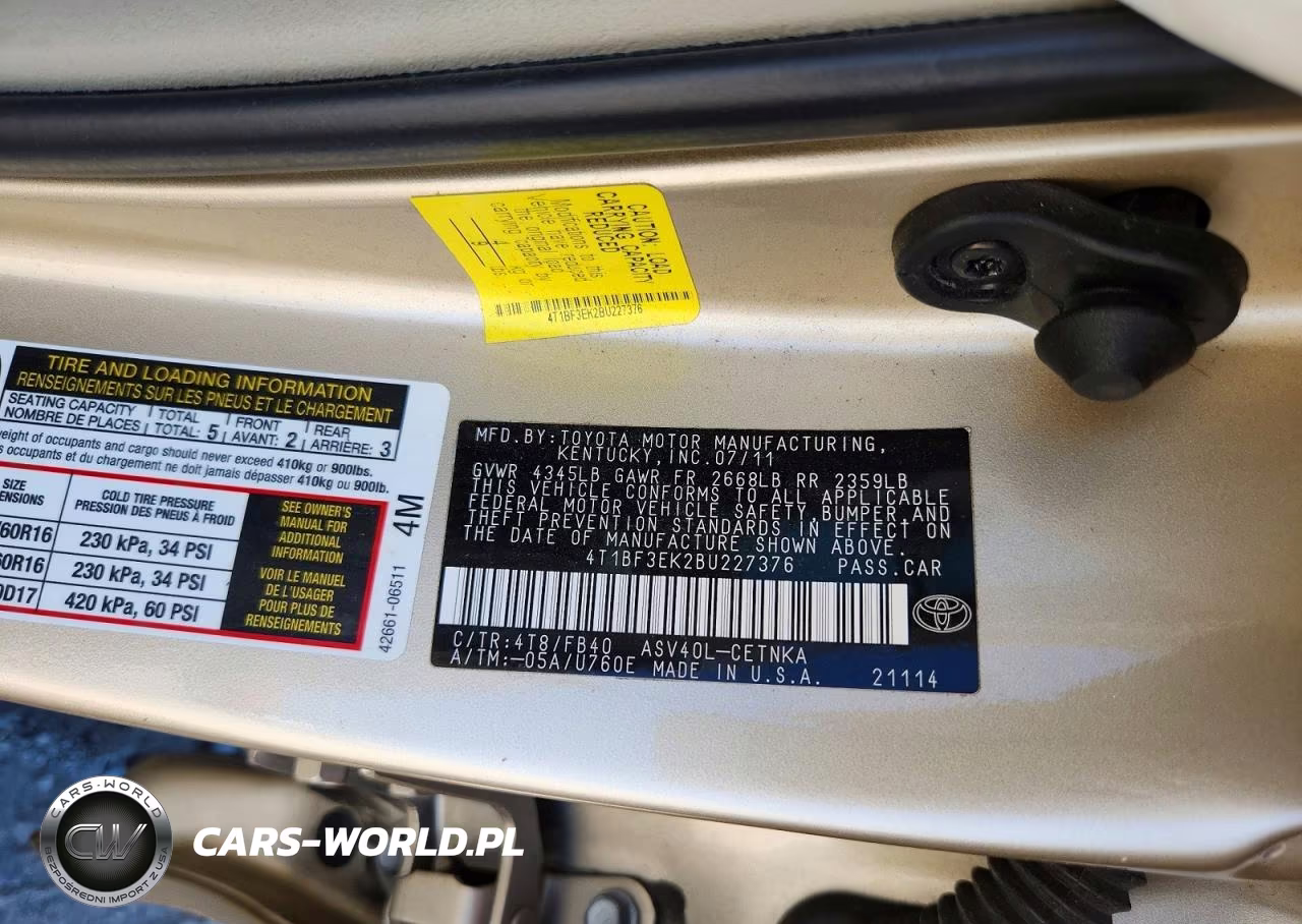 2011 Toyota Camry Le VIN:4T1BF3EK2BU227376 - 12