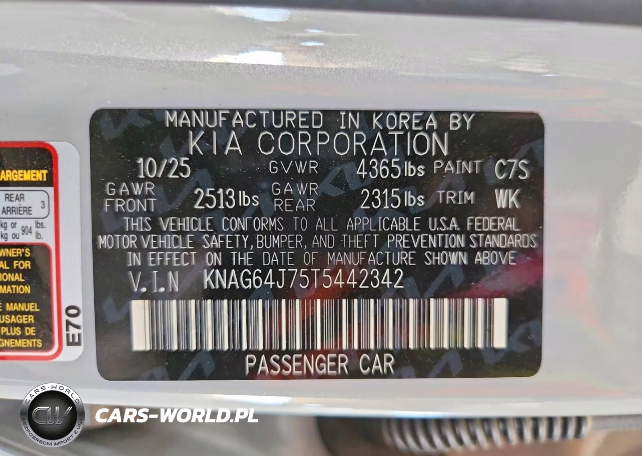 2026 Kia K5 Gt-Line Fwd VIN:KNAG64J75T5442342 - 13