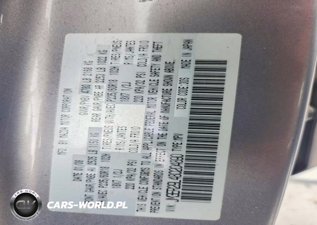 2008 Mazda Cx-7 VIN:JM3ER29L480204890 - 13