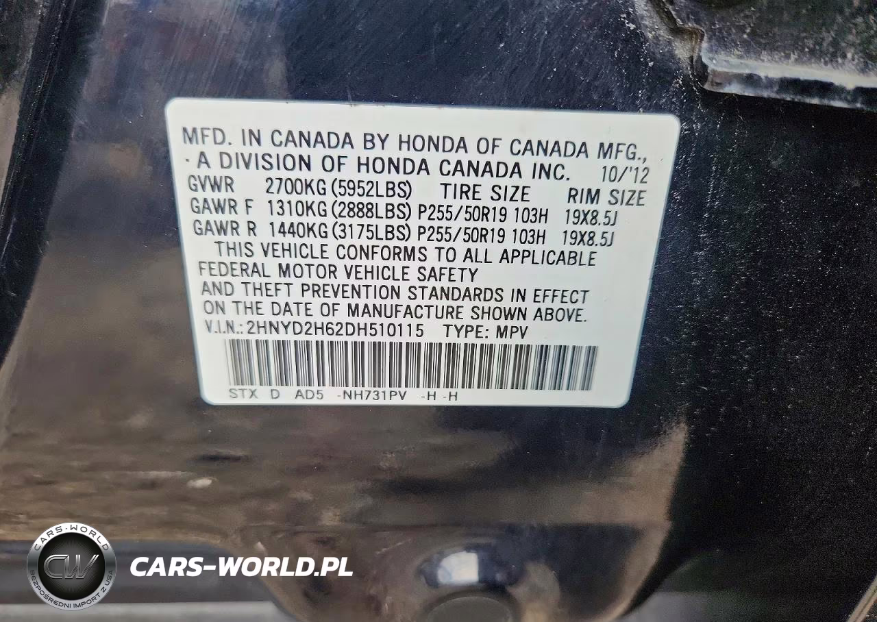 2013 Acura Mdx Advance VIN:2HNYD2H62DH510115 - 13