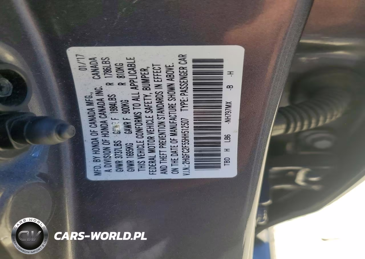 2017 Honda Civic Lx VIN:2HGFC2F55HH512507 - 12