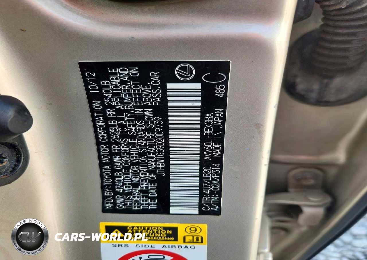2013 Lexus Es 300H VIN:JTHBW1GG9D2009739 - 12