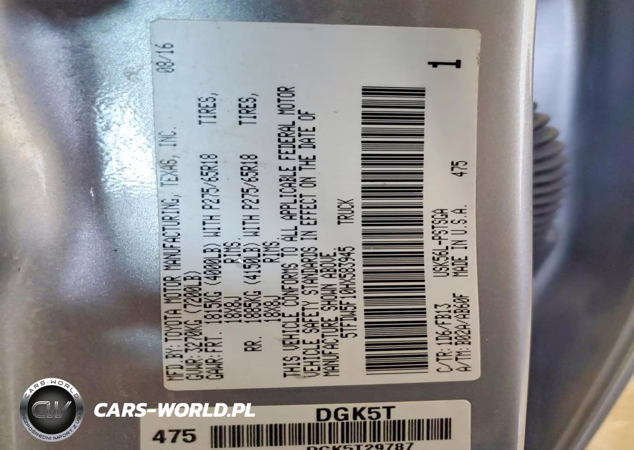 2017 Toyota Tundra Sr5 VIN:5TFDW5F10HX583945 - 12