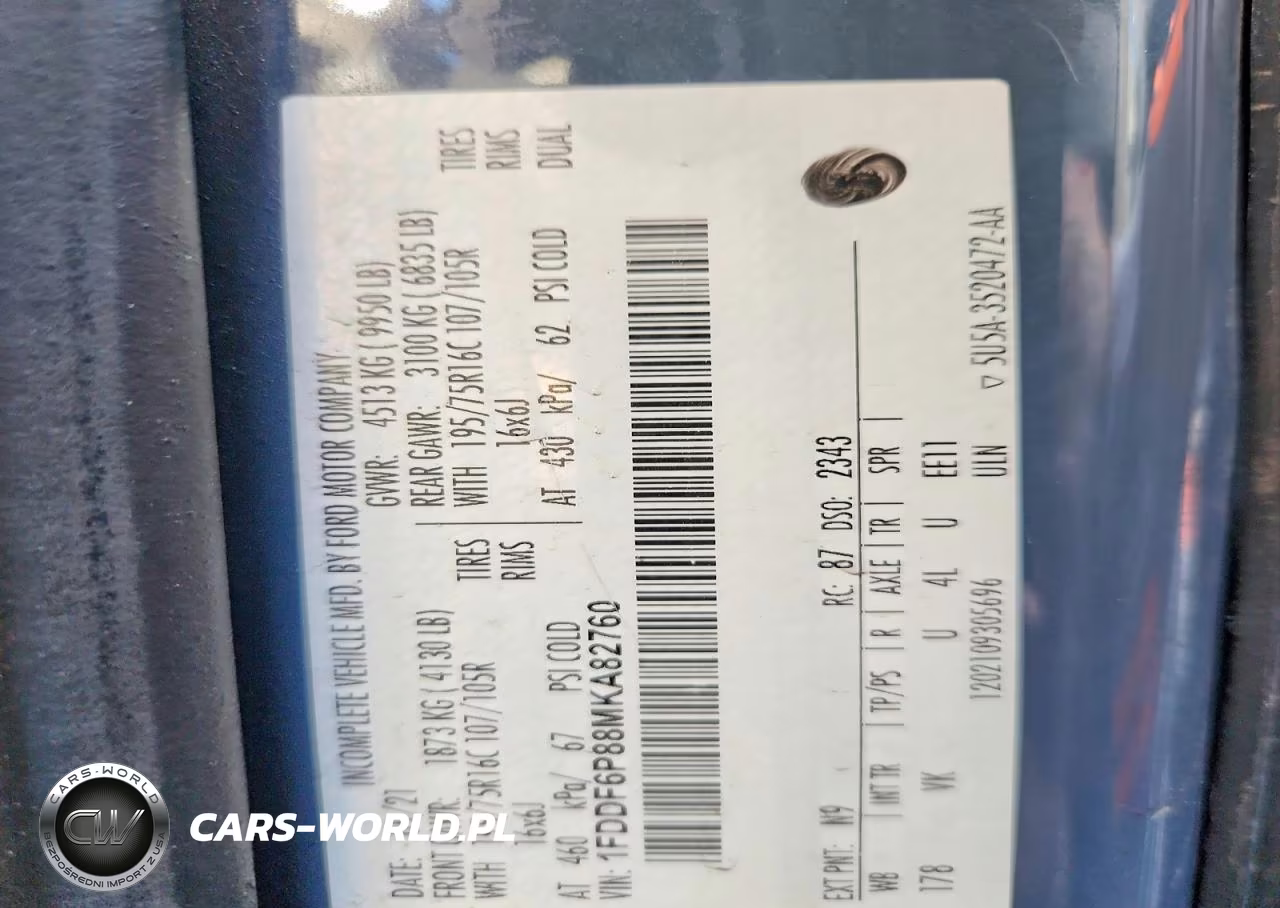2021 Ford Transit T-350 Hd VIN:1FDDF6P88MKA82760 - 12