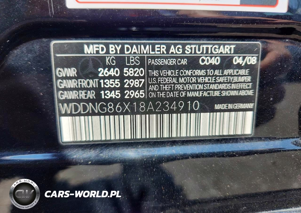 2008 Mercedes-Benz S 550 4Matic VIN:WDDNG86X18A234910 - 12