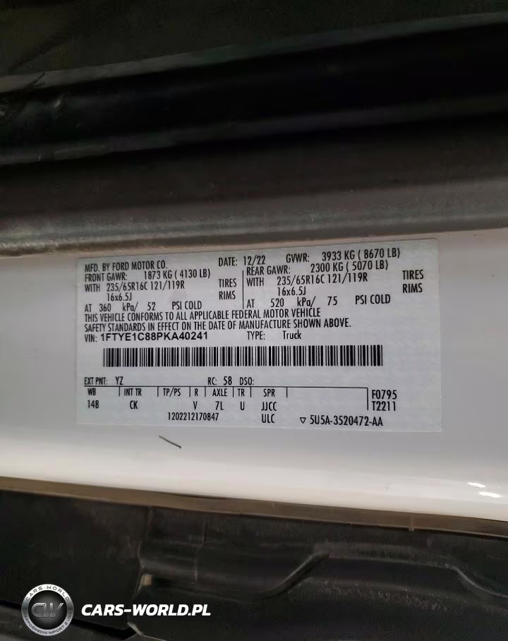 2023 Ford Transit 150 Delivery Van VIN:1FTYE1C88PKA40241 - 13