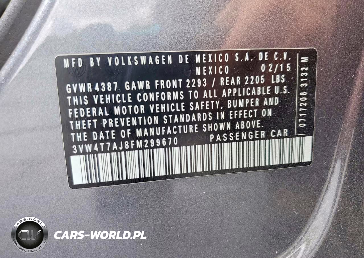 2015 Volkswagen Jetta Gli VIN:3VW4T7AJ8FM299670 - 12