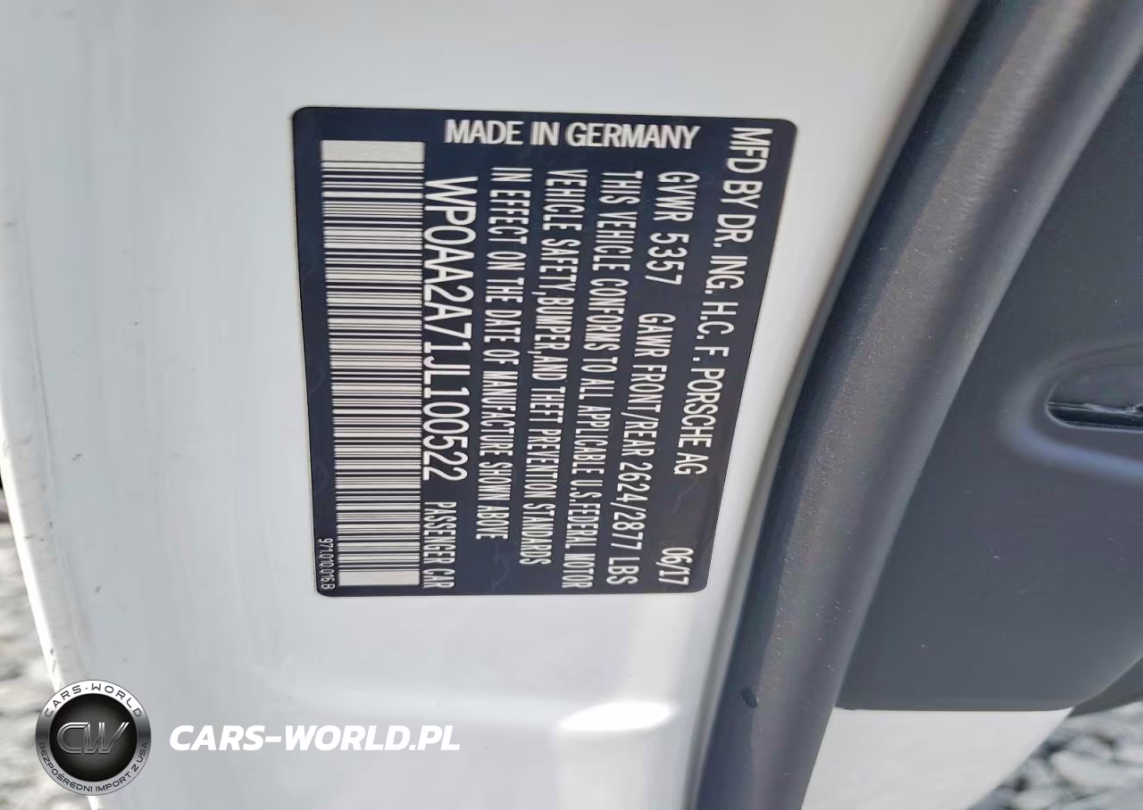 2018 Porsche Panamera 4 VIN:WP0AA2A71JL100522 - 12