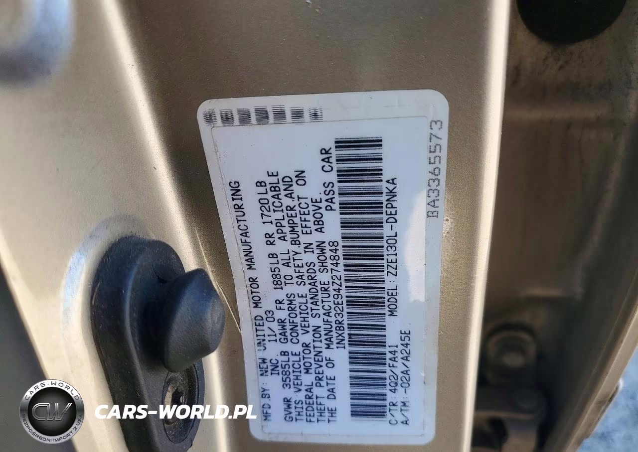 2004 Toyota Corolla Le VIN:1NXBR32E94Z274848 - 12