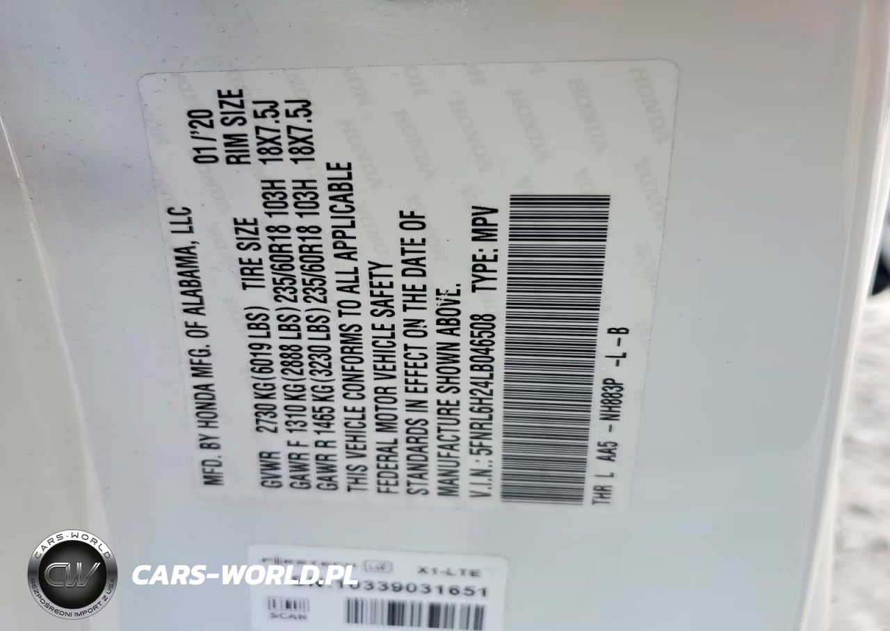 2020 Honda Odyssey Lx VIN:5FNRL6H24LB046508 - 13