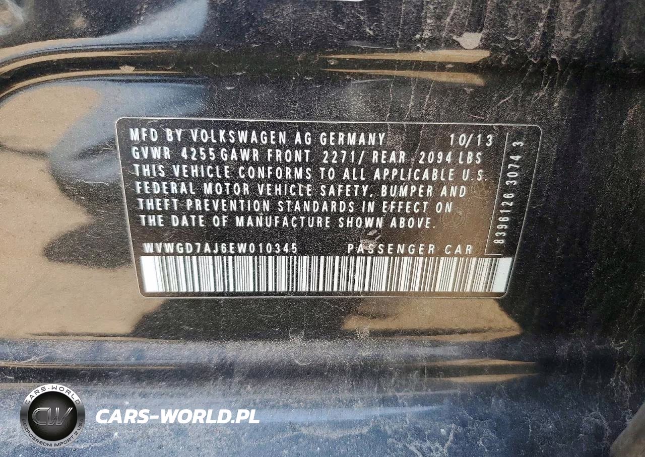 2014 Volkswagen Gti VIN:WVWGD7AJ6EW010345 - 13
