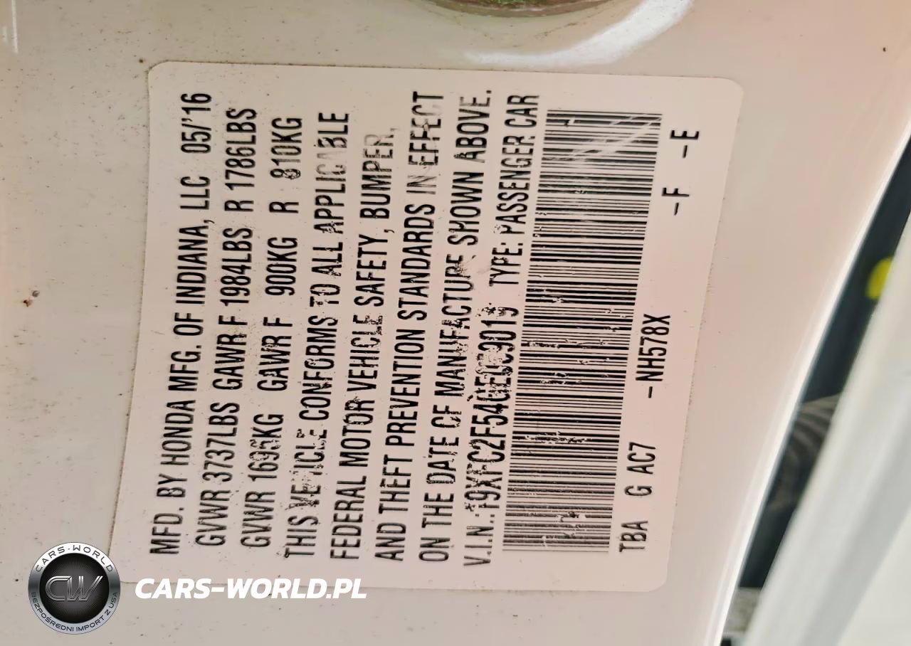 2016 Honda Civic Lx VIN:19XFC2F54GE059019 - 12