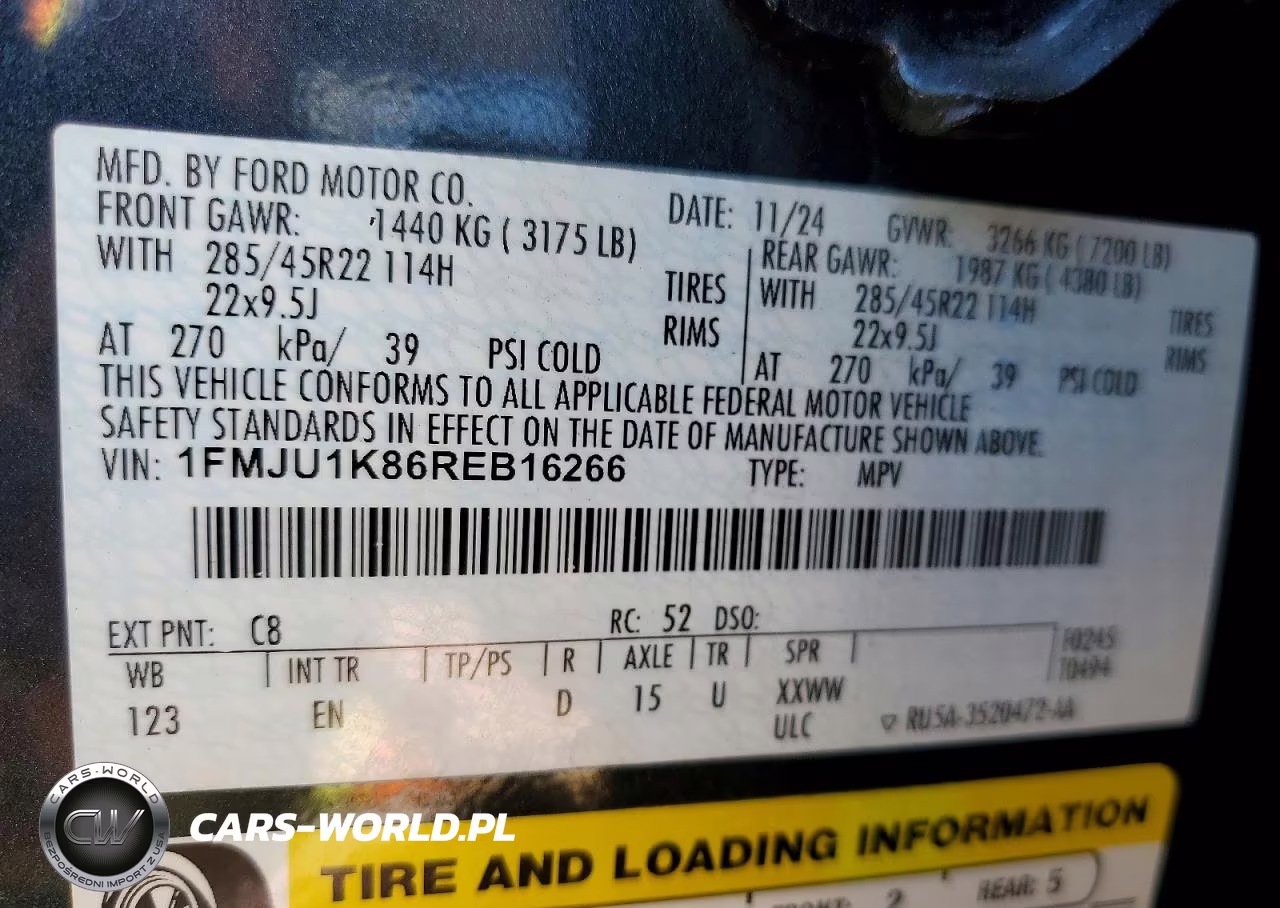 2024 Ford Expedition Limited VIN:1FMJU1K86REB16266 - 14