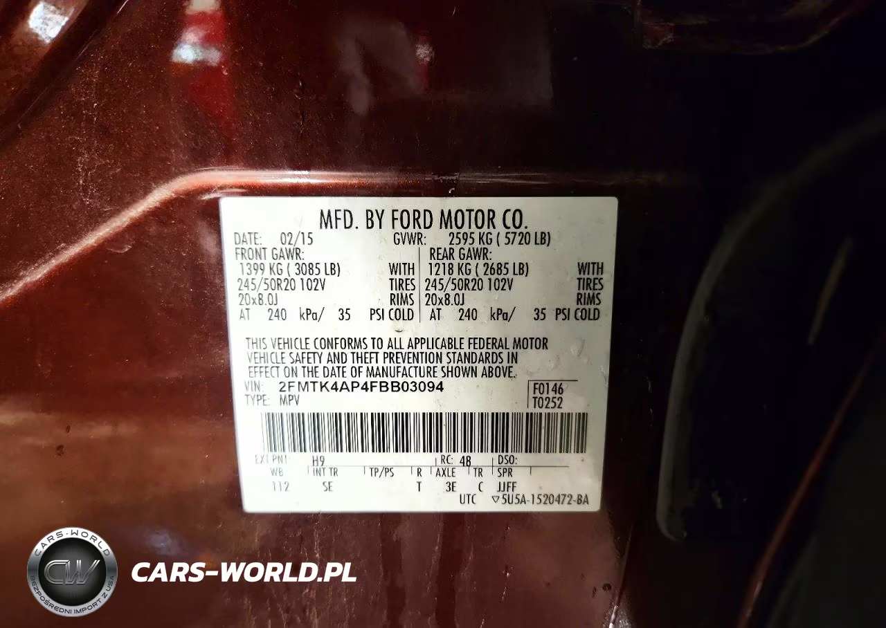 2015 Ford Edge Sport VIN:2FMTK4AP4FBB03094 - 14