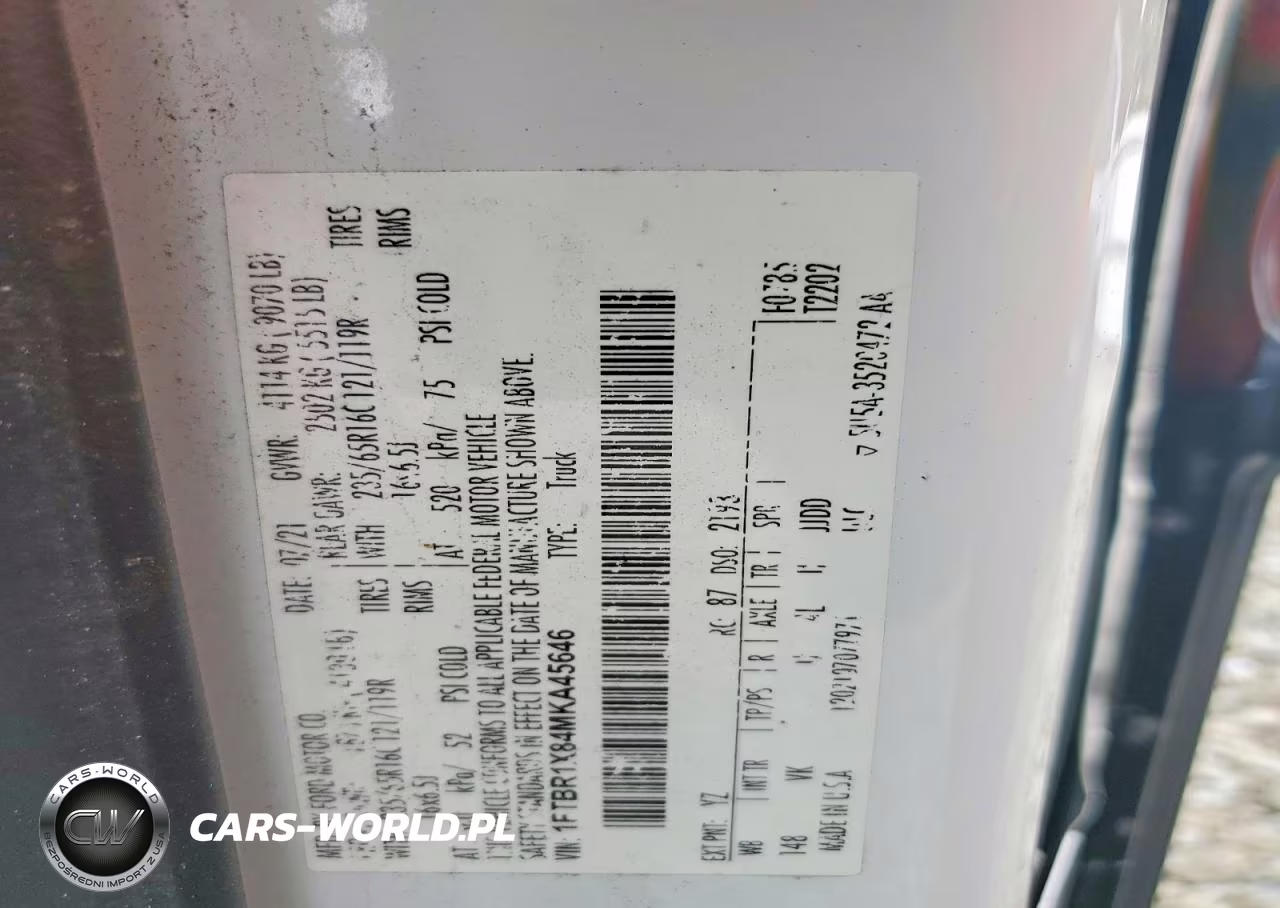 2021 Ford Transit T-250 VIN:1FTBR1X84MKA45646 - 13
