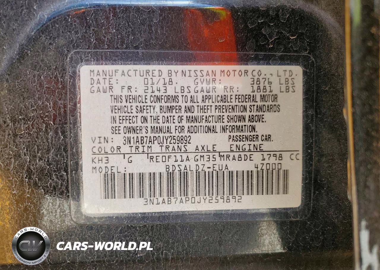 2018 Nissan Sentra Sv VIN:3N1AB7AP0JY259892 - 12