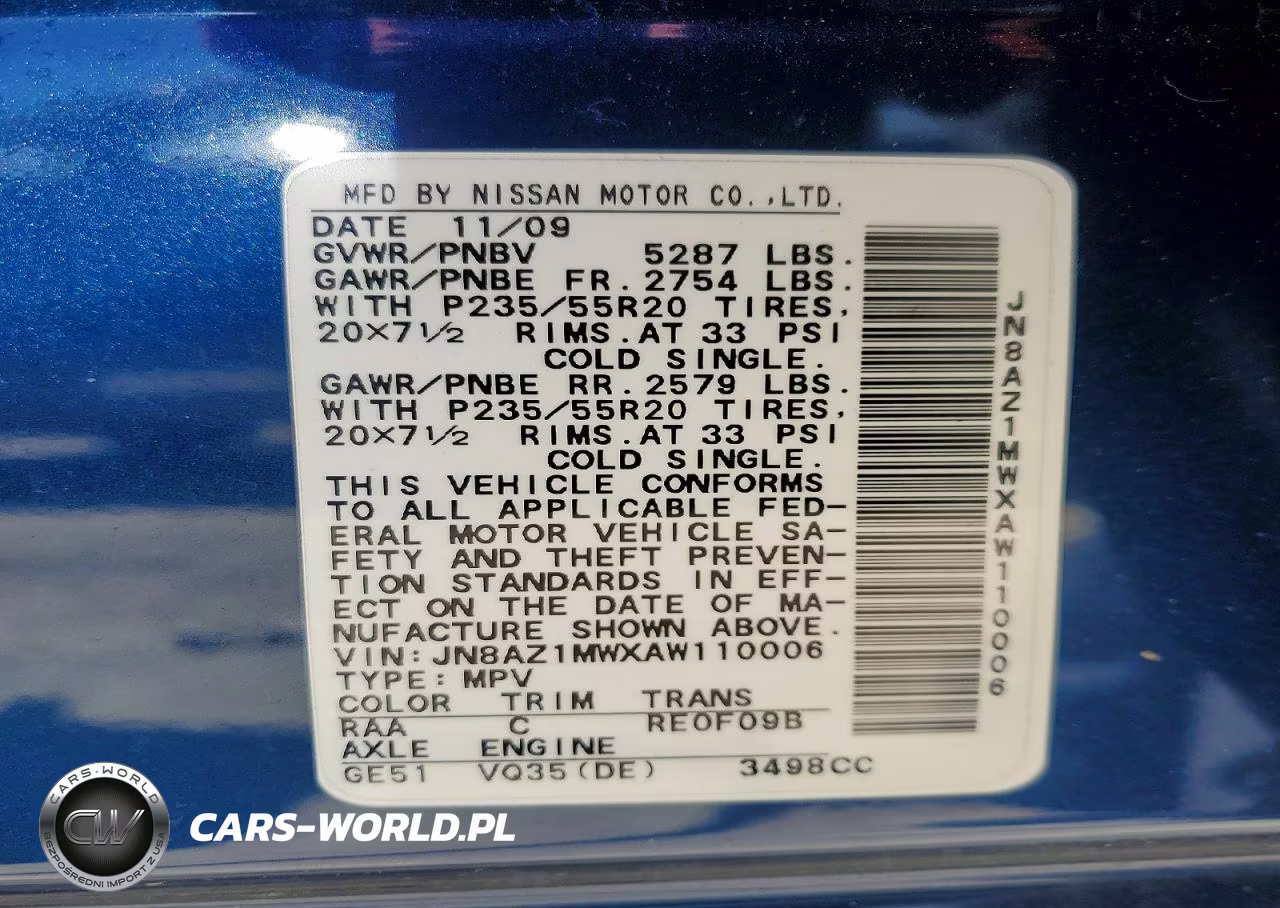 2010 Nissan Murano S VIN:JN8AZ1MWXAW110006 - 13