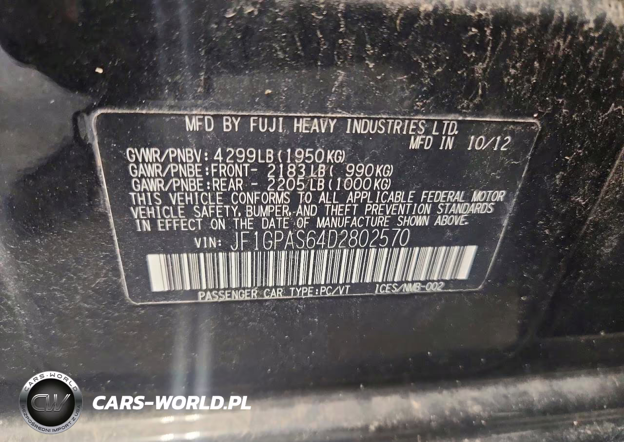 2013 Subaru Impreza Sport Limited VIN:JF1GPAS64D2802570 - 12