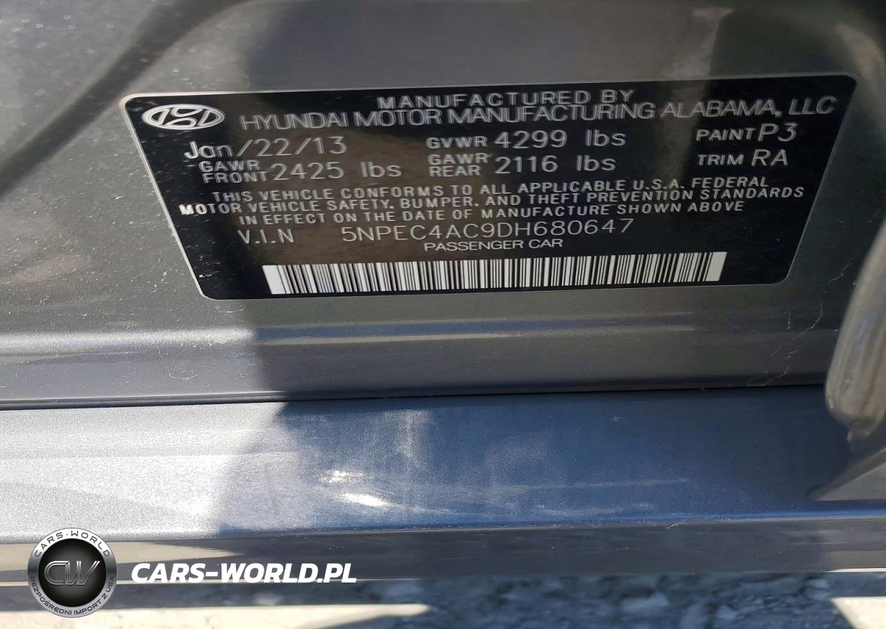 2013 Hyundai Sonata Limited VIN:5NPEC4AC9DH680647 - 14