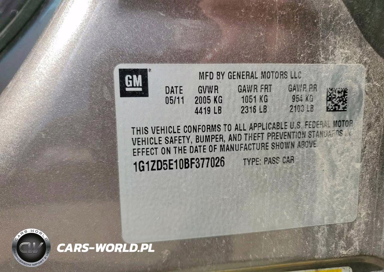 2011 Chevrolet Malibu 2Lt VIN:1G1ZD5E10BF377026 - 12