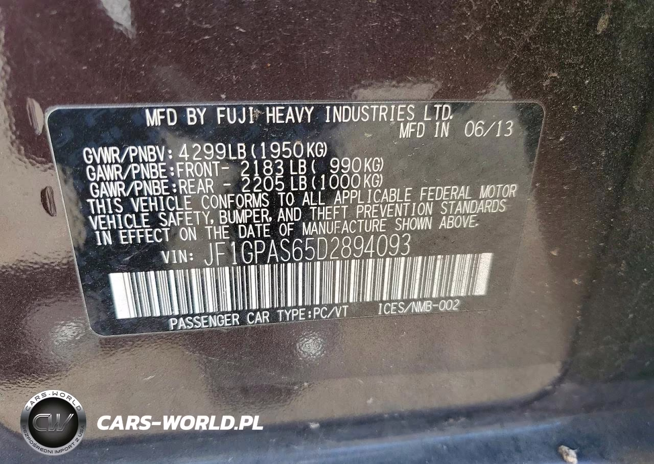 2013 Subaru Impreza Sport Limited VIN:JF1GPAS65D2894093 - 13