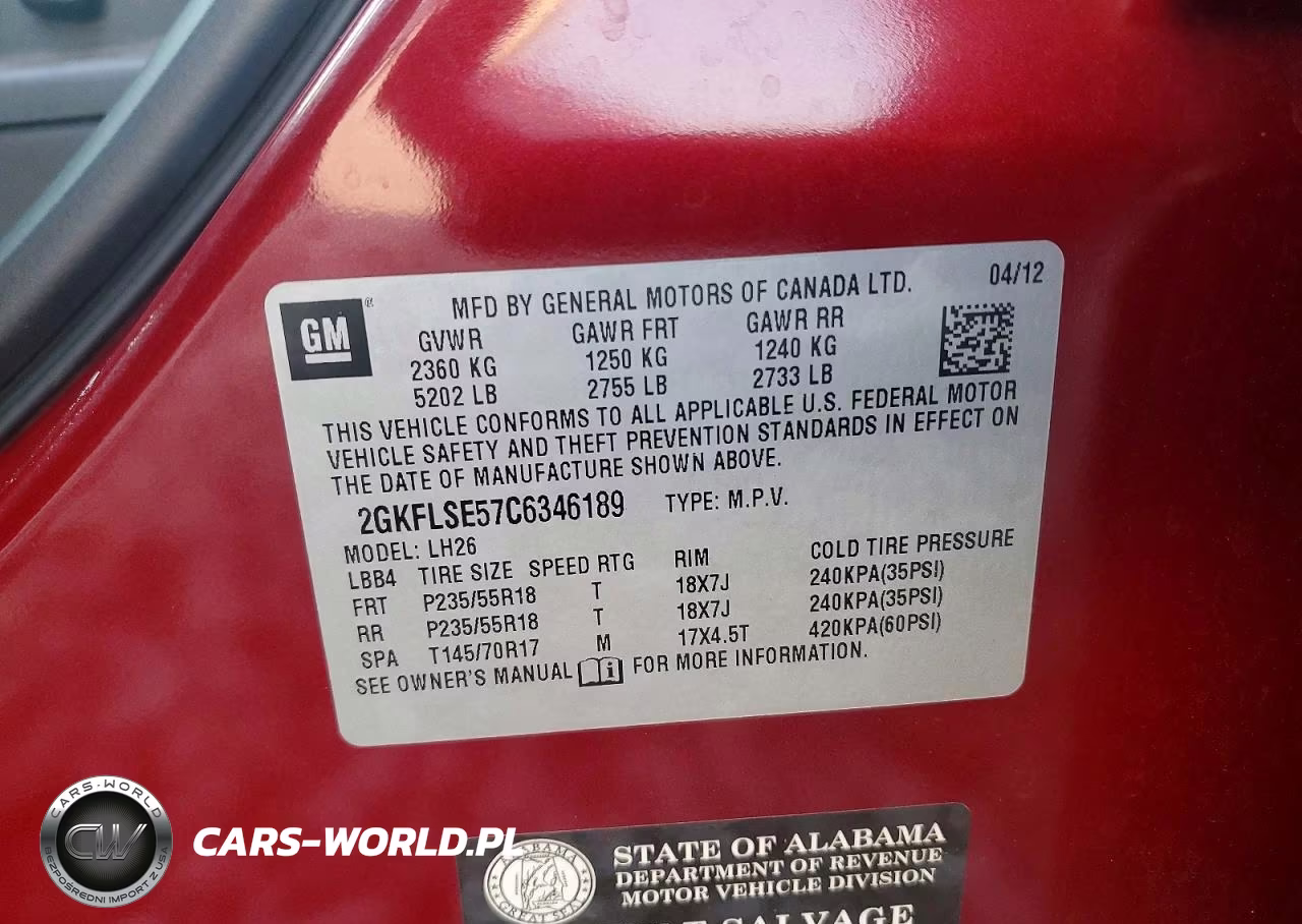 2012 GMC Terrain Sle VIN:2GKFLSE57C6346189 - 13