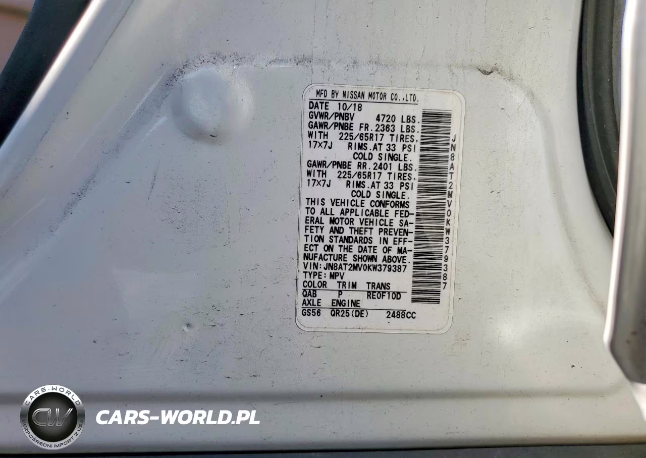 2019 Nissan Rogue Sv VIN:JN8AT2MV0KW379387 - 13