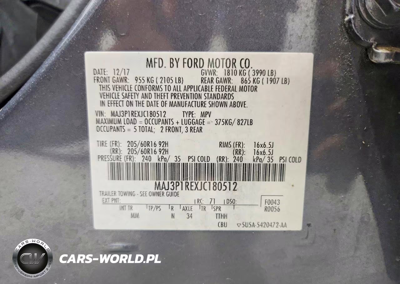 2018 Ford Eco Sport VIN:MAJ3P1REXJC180512 - 13