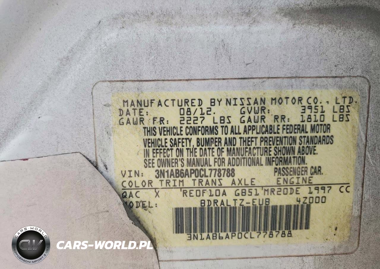 2012 Nissan Sentra 2.0 VIN:3N1AB6AP0CL778788 - 13