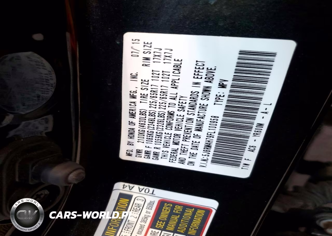 2015 Honda Cr-V Exl VIN:5J6RM4H79FL100958 - 14
