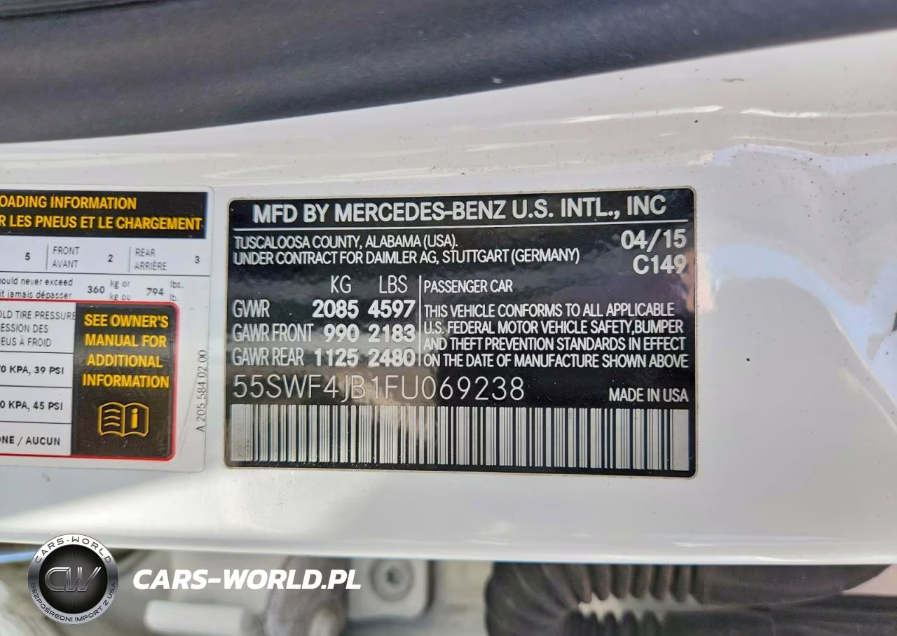 2015 Mercedes-Benz C 300 VIN:55SWF4JB1FU069238 - 12