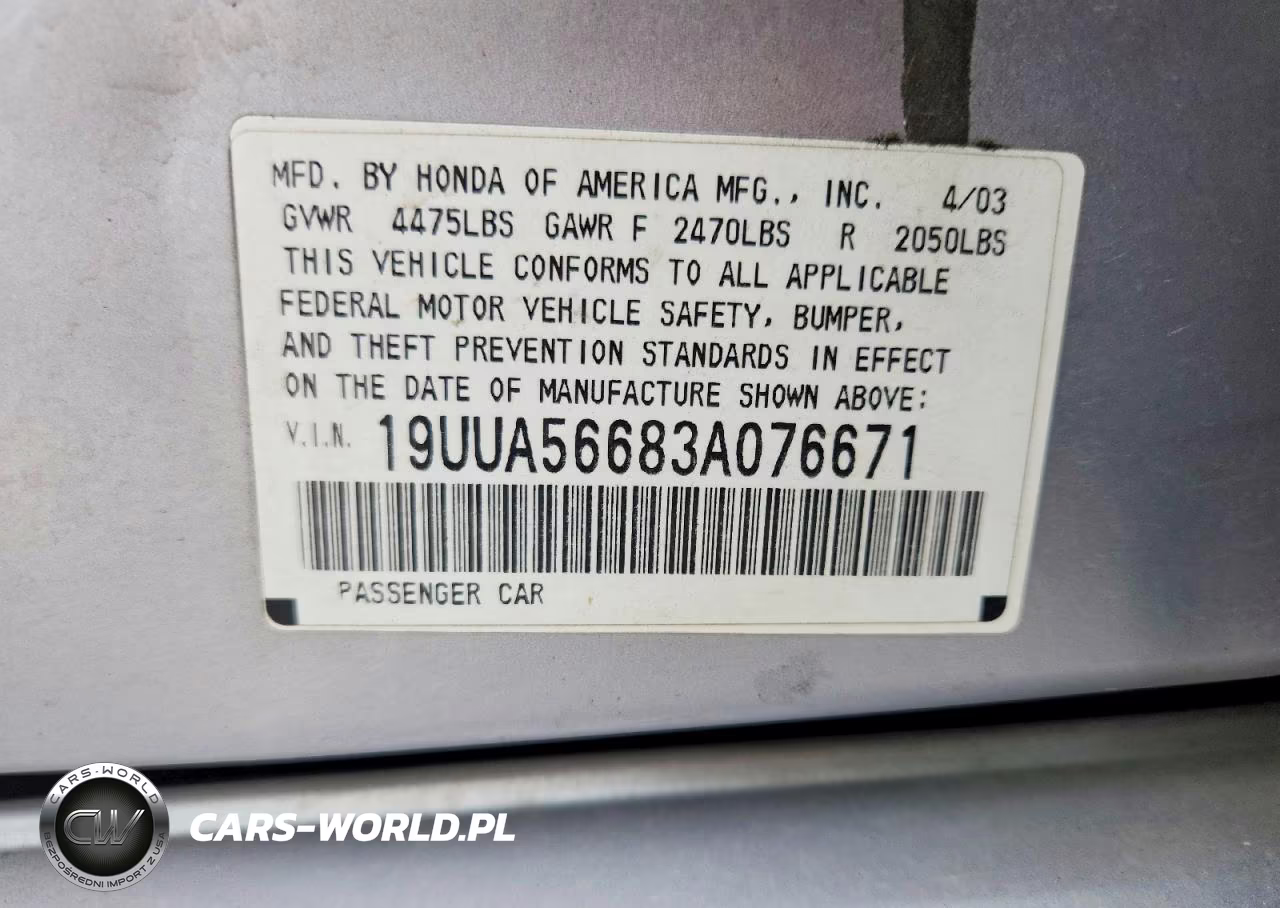 2003 Acura 3.2Tl VIN:19UUA56683A076671 - 12