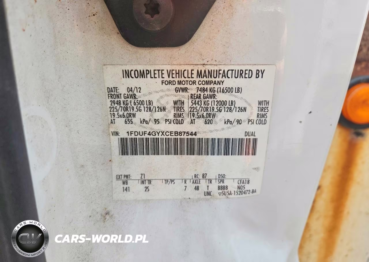 2012 Ford F450 Super Duty Bucket Truck VIN:1FDUF4GYXCEB87544 - 12