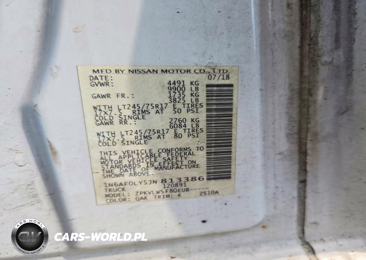 2018 Nissan Nv 3500 Hd S VIN:1N6AF0LY5JN813386 - 13