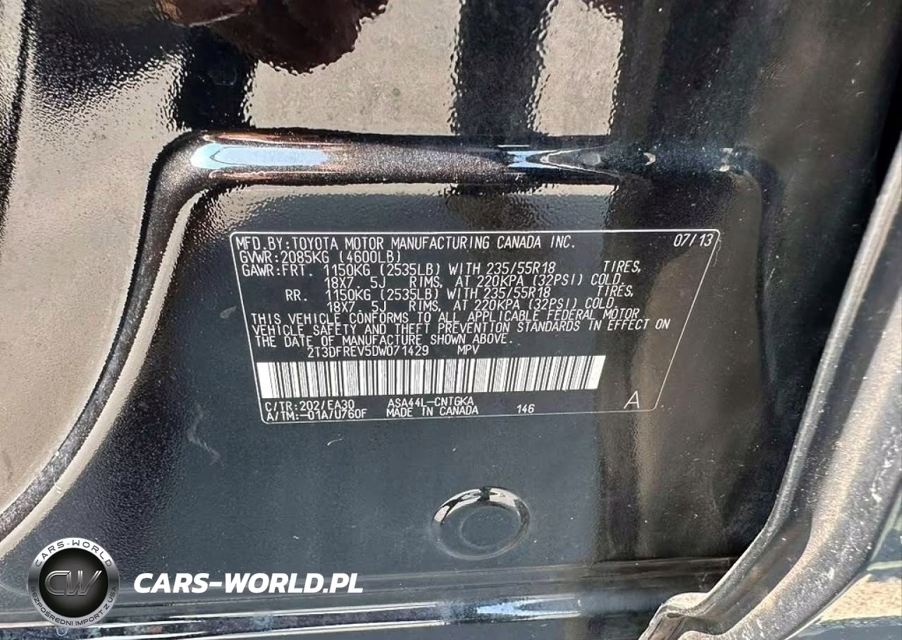 2013 Toyota Rav4 Limited VIN:2T3DFREV5DW071429 - 10
