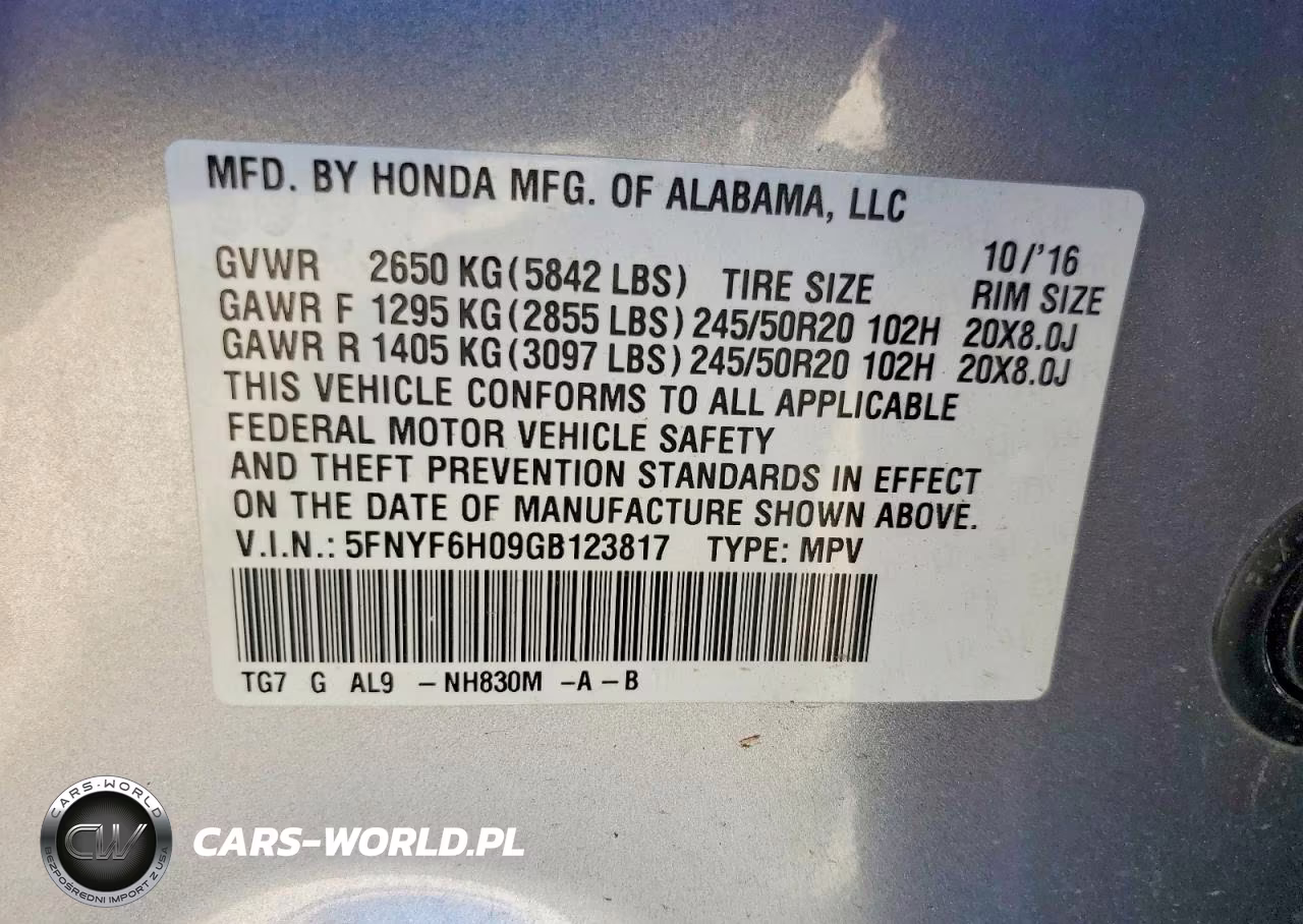 2016 Honda Pilot Elite VIN:5FNYF6H09GB123817 - 13
