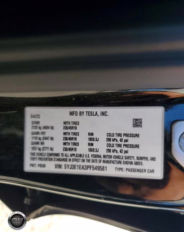 2023 Tesla Model 3 VIN:5YJ3E1EA3PF549581 - 12
