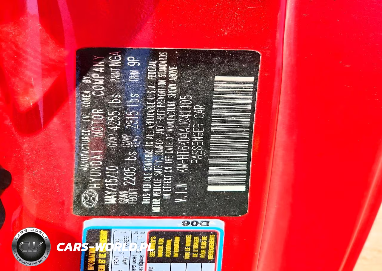 2010 Hyundai Genesis Coupe 2.0T VIN:KMHHT6KD4AU041105 - 13