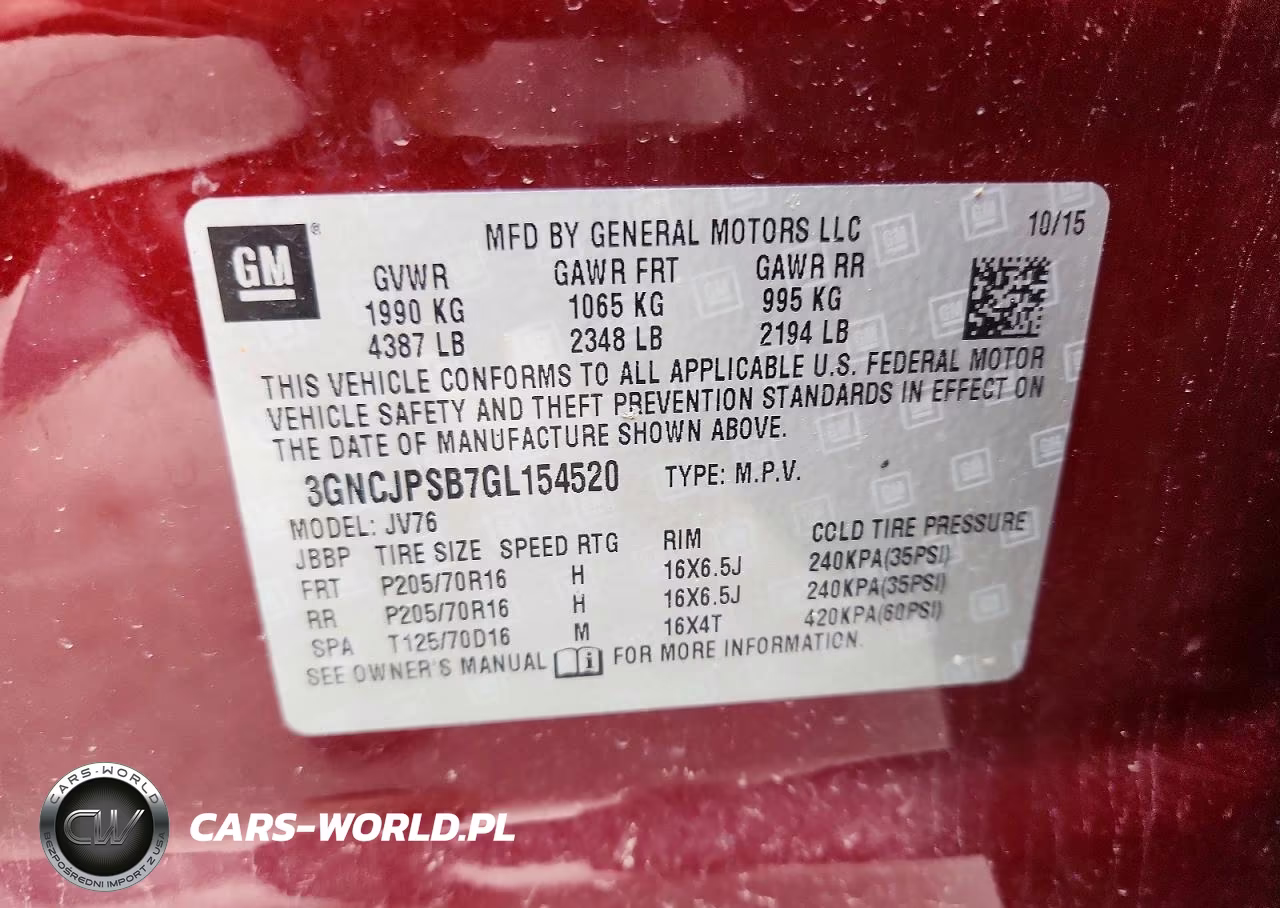 2016 Chevrolet Trax 1Lt VIN:3GNCJPSB7GL154520 - 14