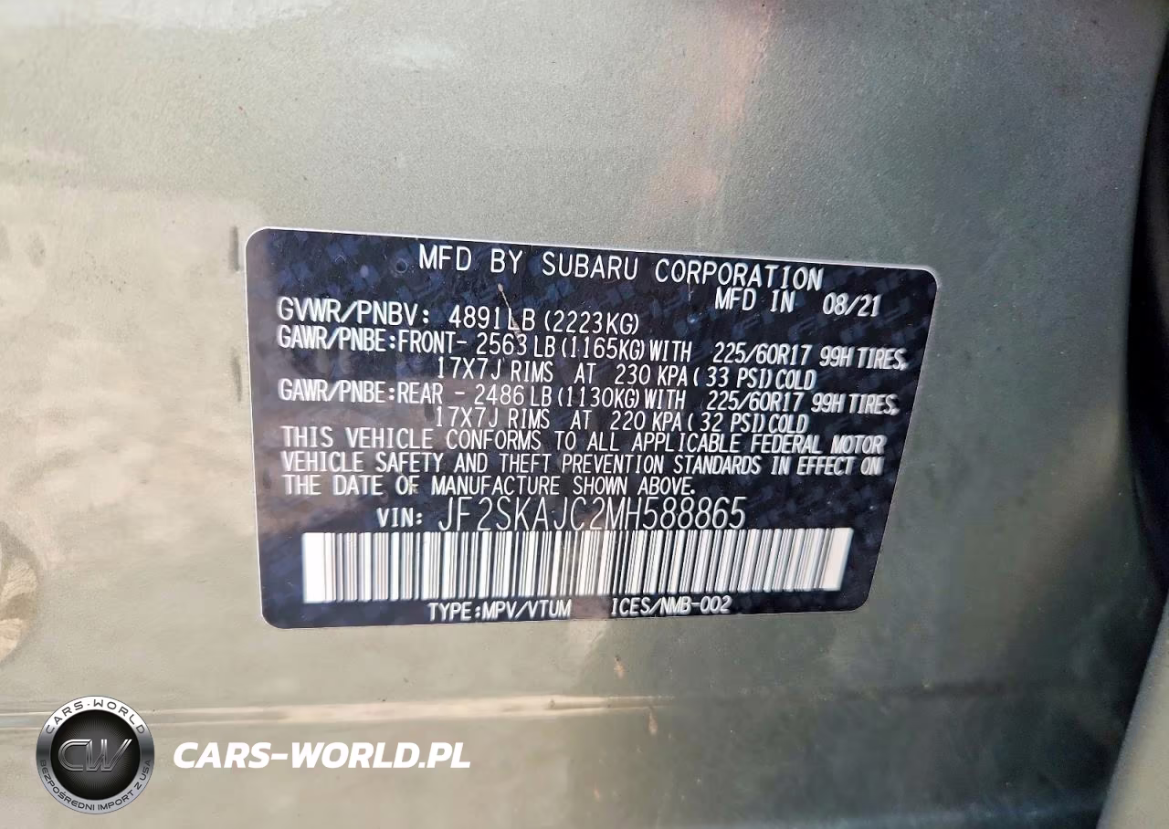2021 Subaru Forester Premium VIN:JF2SKAJC2MH588865 - 14