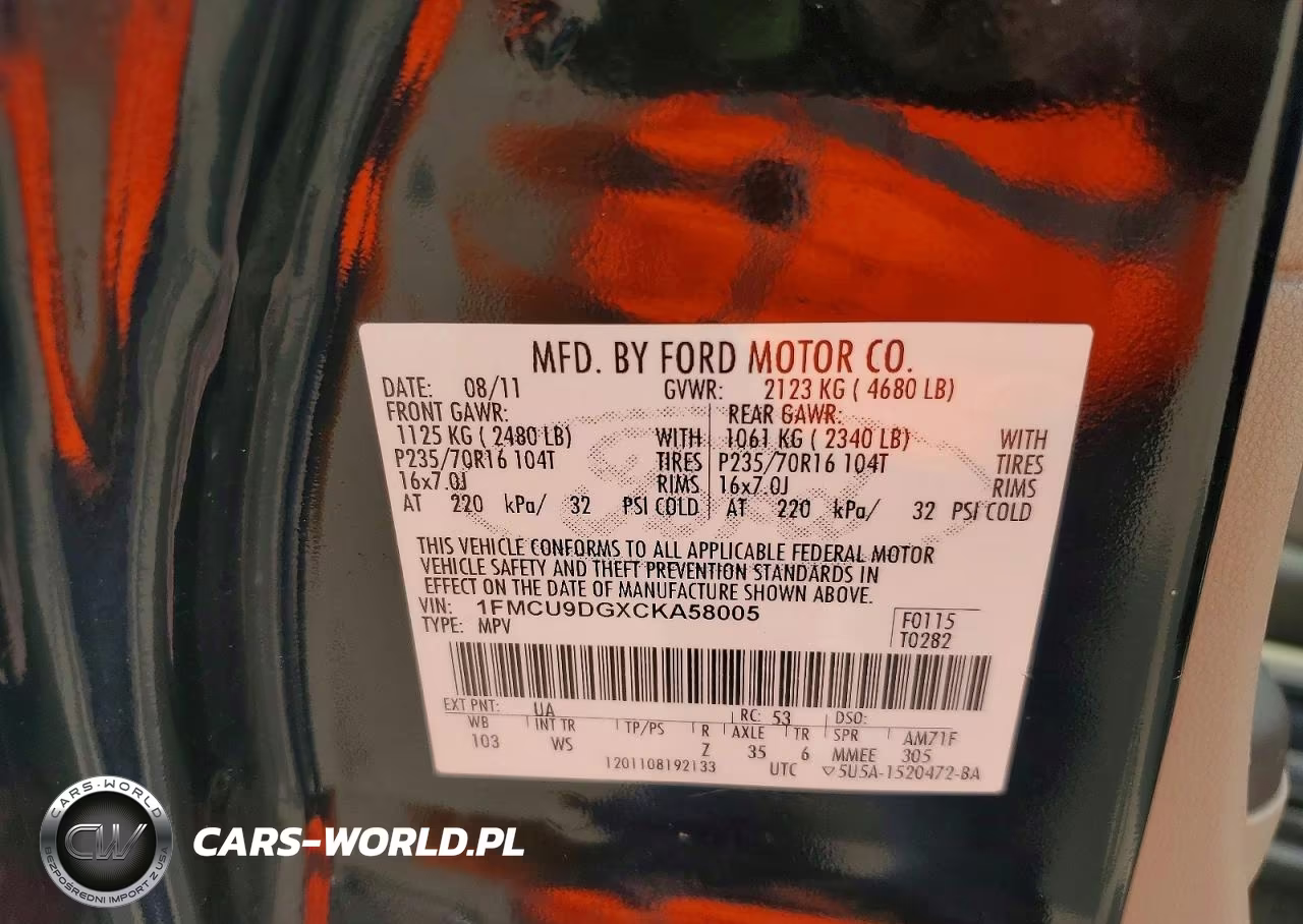 2012 Ford Escape Xlt VIN:1FMCU9DGXCKA58005 - 12