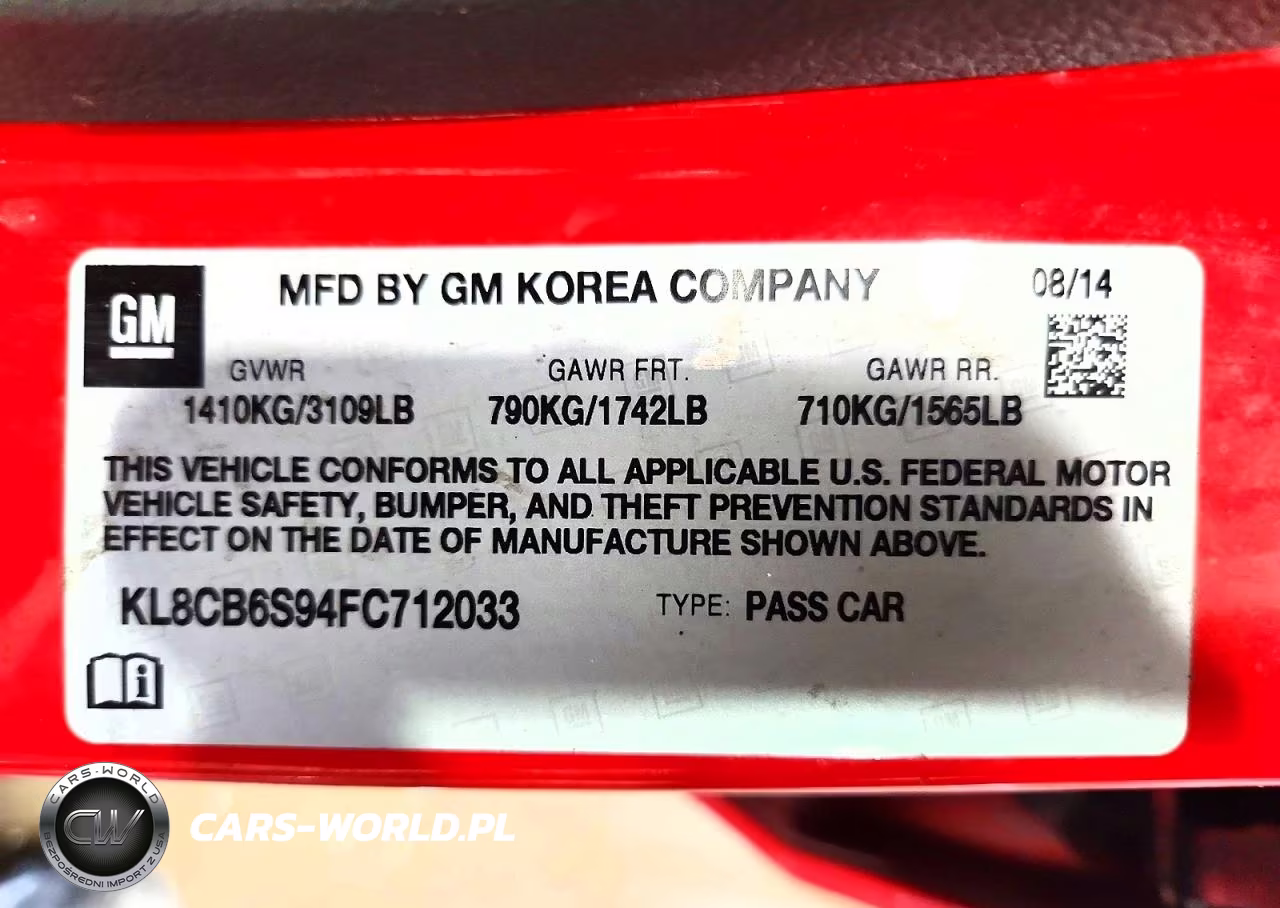 2015 Chevrolet Spark Ls VIN:KL8CB6S94FC712033 - 12