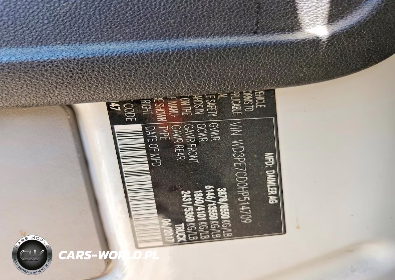 2017 Mercedes-Benz Sprinter 2500 VIN:WD3PE7CD0HP514709 - 13