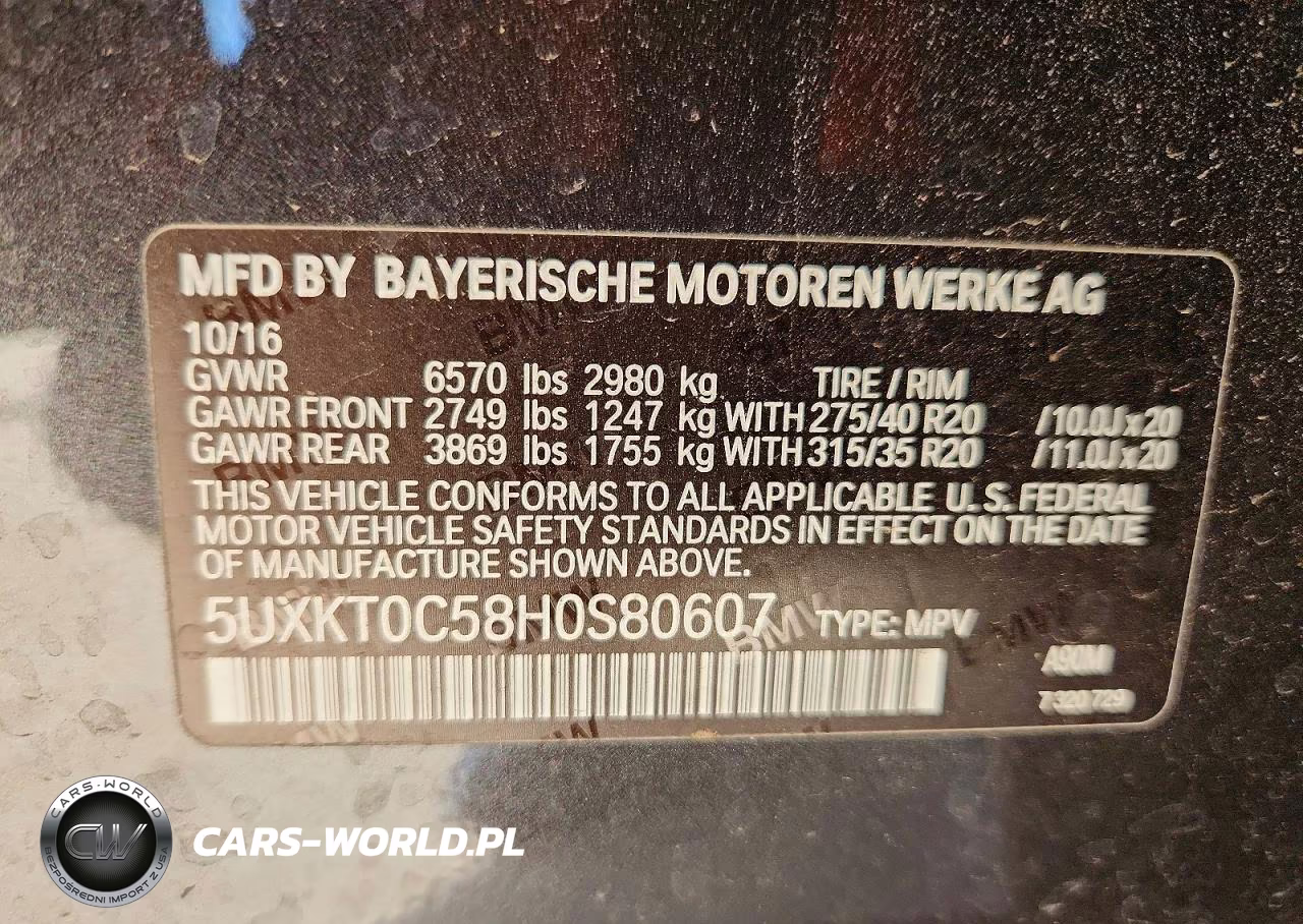 2017 BMW X5 Xdr40E VIN:5UXKT0C58H0S80607 - 13